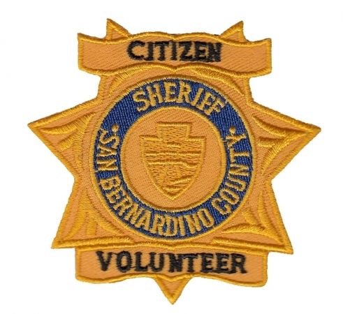 SAN BERNARDINO COUNTY SHERIFF CITIZEN VOLUNTEER BADGE PATCH.